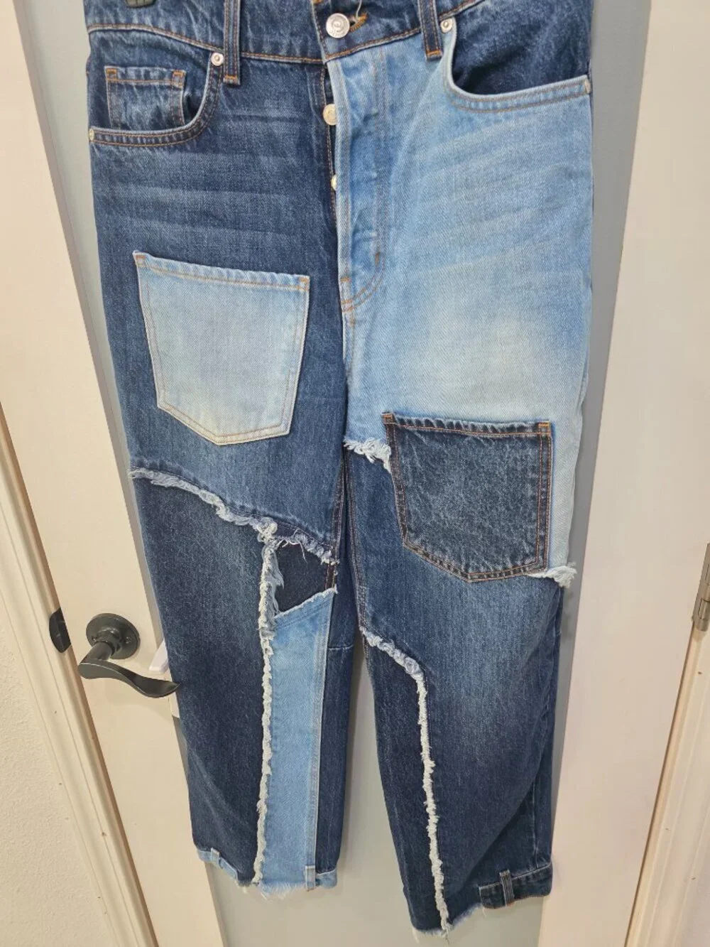Revice Patchwork Jeans‎ Women’s Size 28 Made in USA Straight Leg High Rise